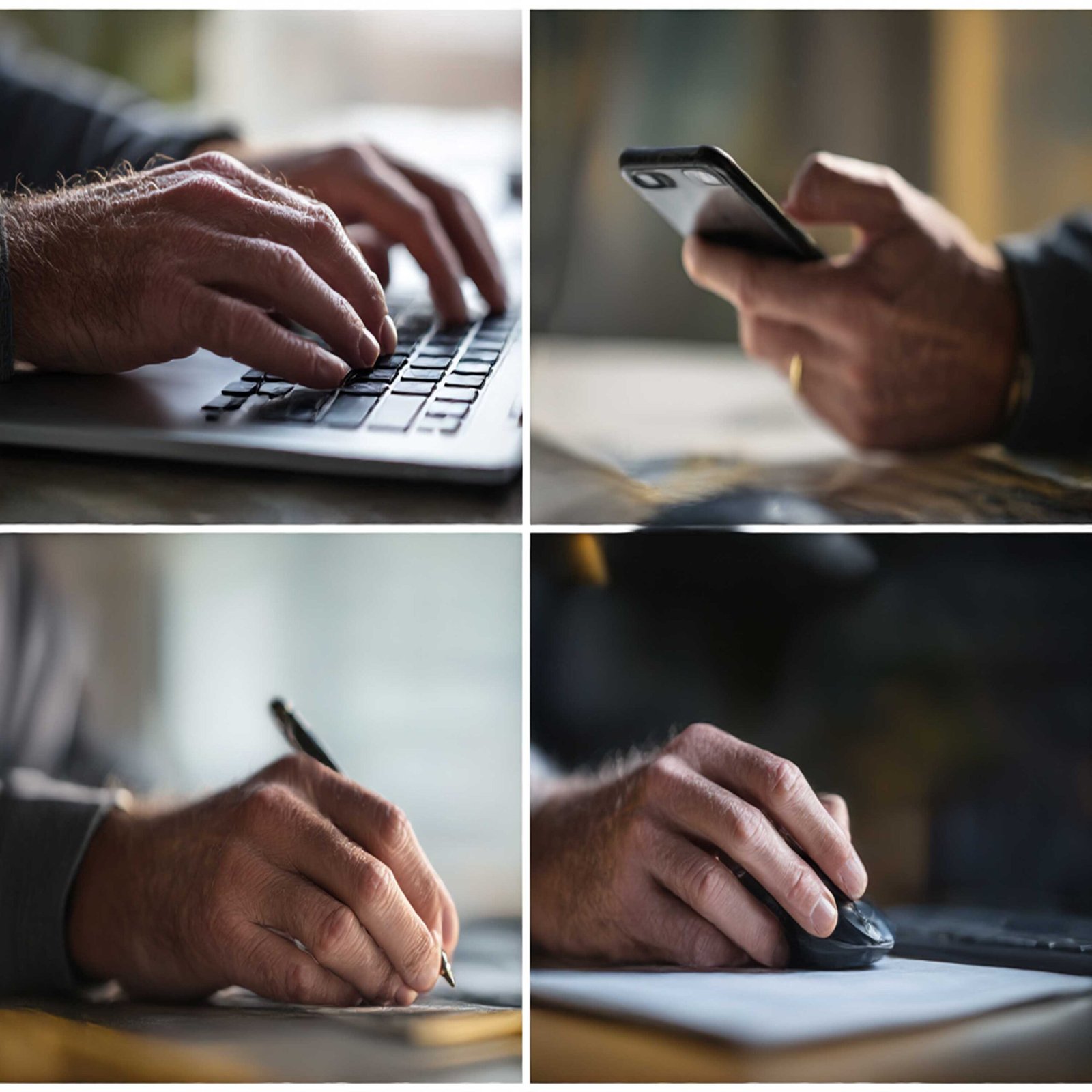 “posición correcta de las manos al escribir”