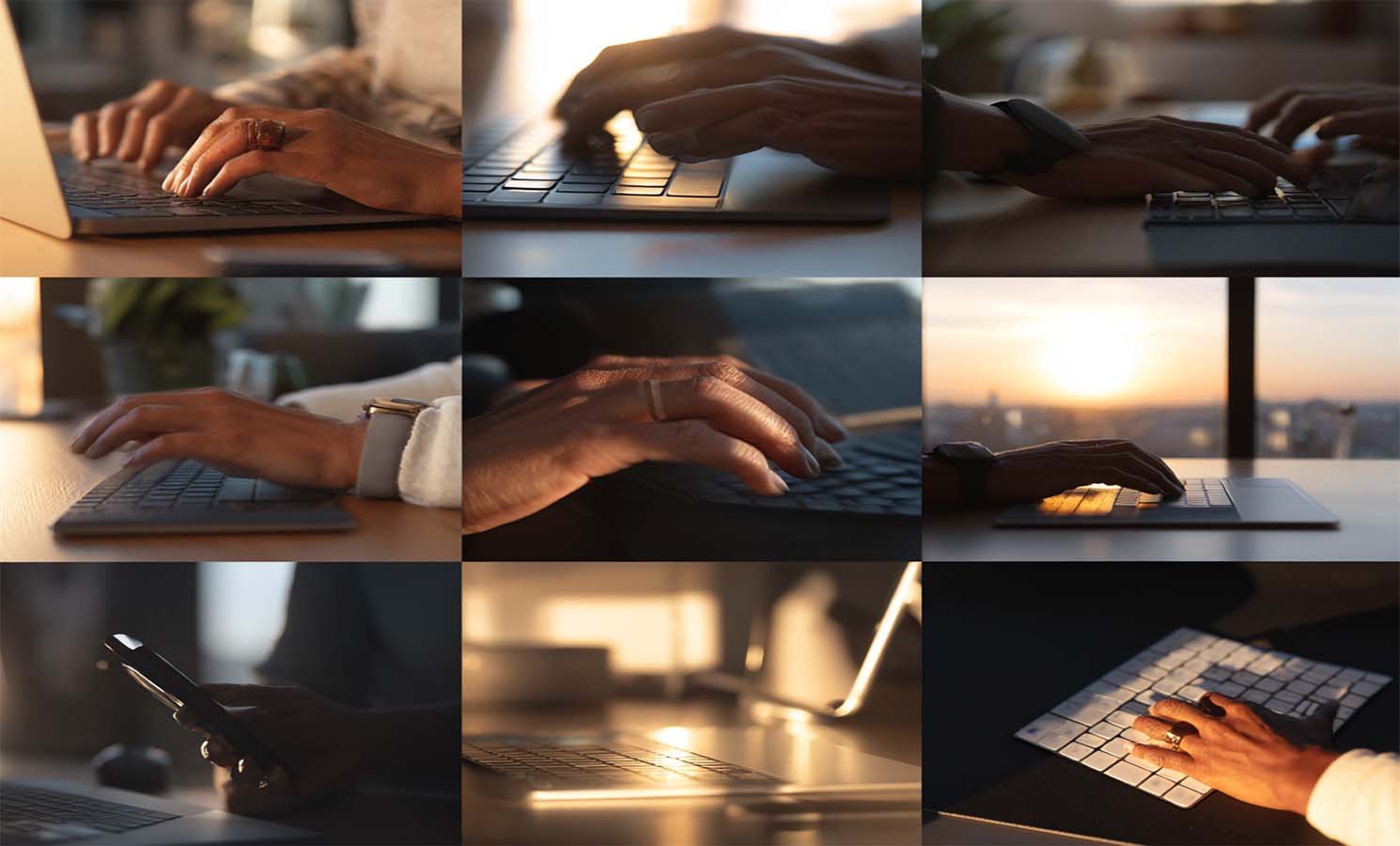 “posición correcta de las manos al escribir”